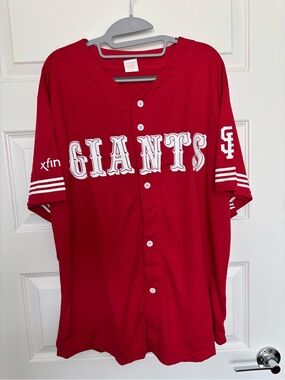 San Francisco Giants 49ers Red Oracle Stadium 2025 Button-Up Jersey